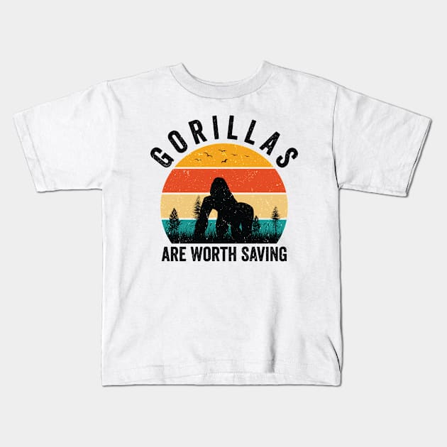 World Wildlife Day Gorilla Wildlife Animal Conservation Kids T-Shirt by Tom´s TeeStore